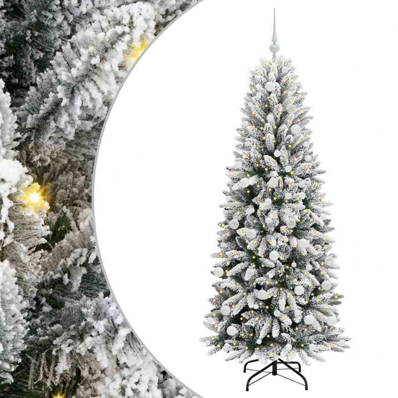 Sztuczna choinka Biały 180 cm PVC, Plastik, Stal i PE