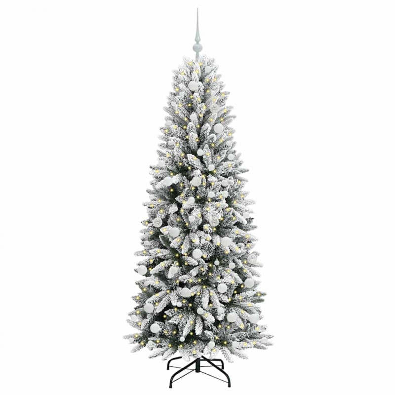 Sztuczna choinka Biały 180 cm PVC, Plastik, Stal i PE