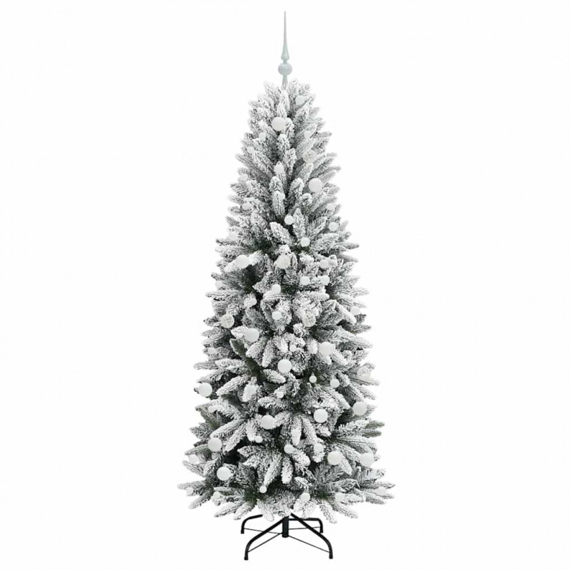 Sztuczna choinka Biały 180 cm PVC, Plastik, Stal i PE