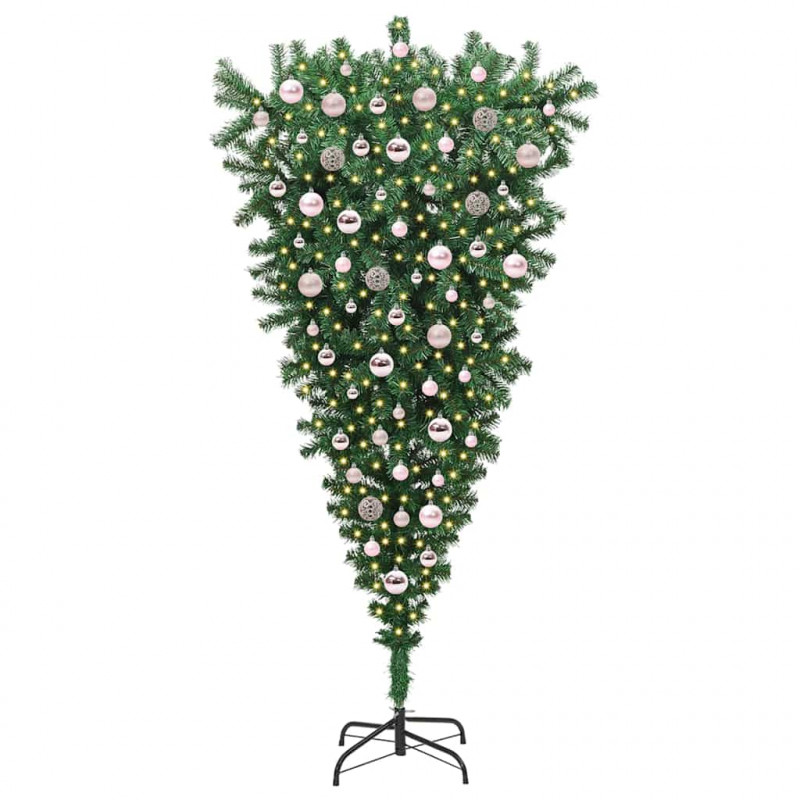 Odwrócone sztuczne prelitowe choinka z zestawem kulek 180 cm
