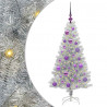 Choinka z 150 diodami LED z podstawą Srebrny 120 cm PET
