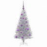 Choinka z 150 diodami LED z podstawą Srebrny 120 cm PET