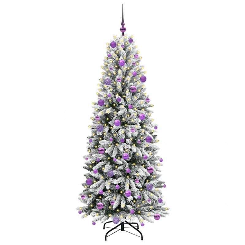Sztuczna choinka Biały 180 cm PVC, Plastik, Stal i PE