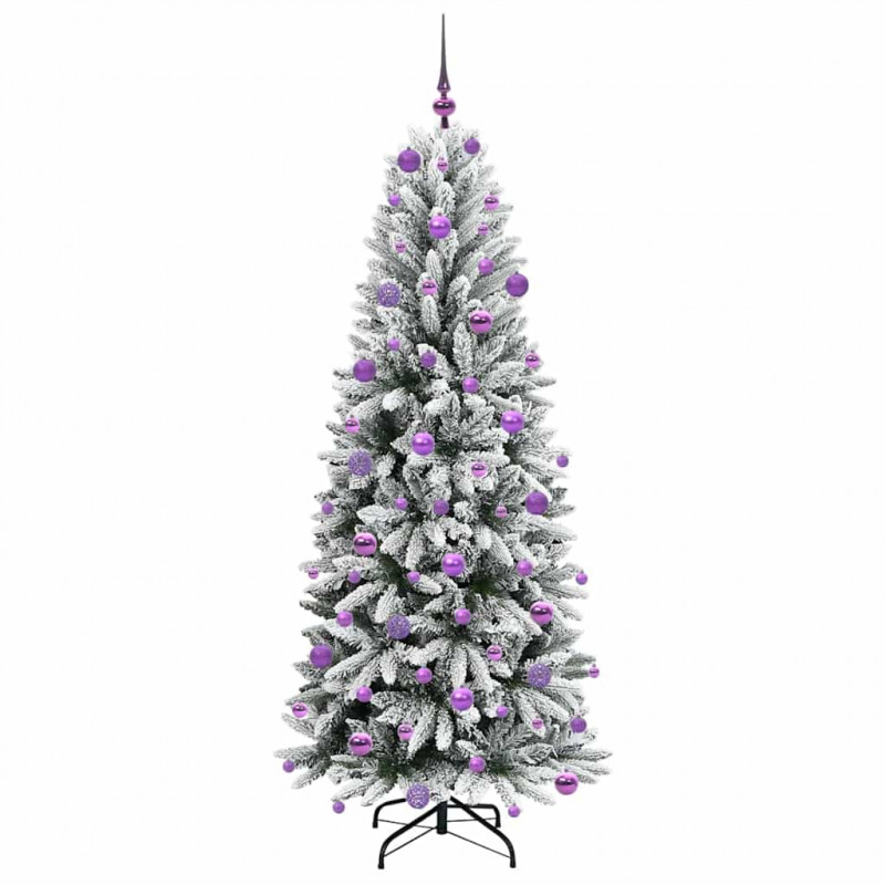 Sztuczna choinka Biały 180 cm PVC, Plastik, Stal i PE
