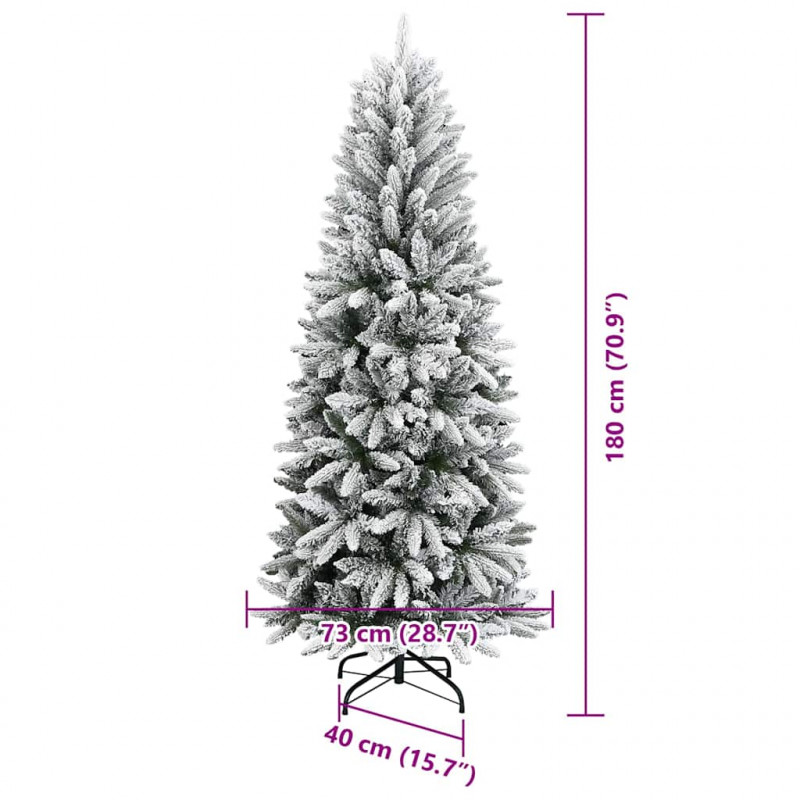 Sztuczna choinka Biały 180 cm PVC, Plastik, Stal i PE