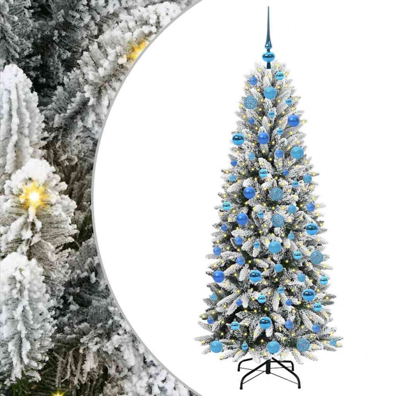 Sztuczna choinka Biały 180 cm PVC, Plastik, Stal i PE