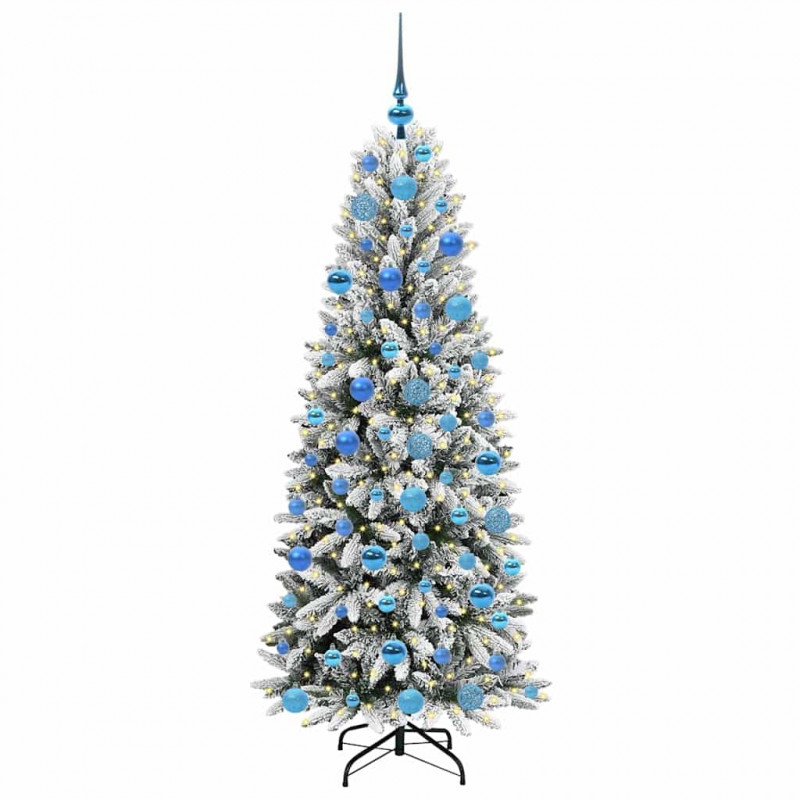 Sztuczna choinka Biały 180 cm PVC, Plastik, Stal i PE