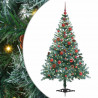 Sztuczna choinka z 150 diodami LED Zielony 150 cm PVC i stal