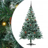 Sztuczna choinka z 150 diodami LED Zielony 150 cm PVC i stal