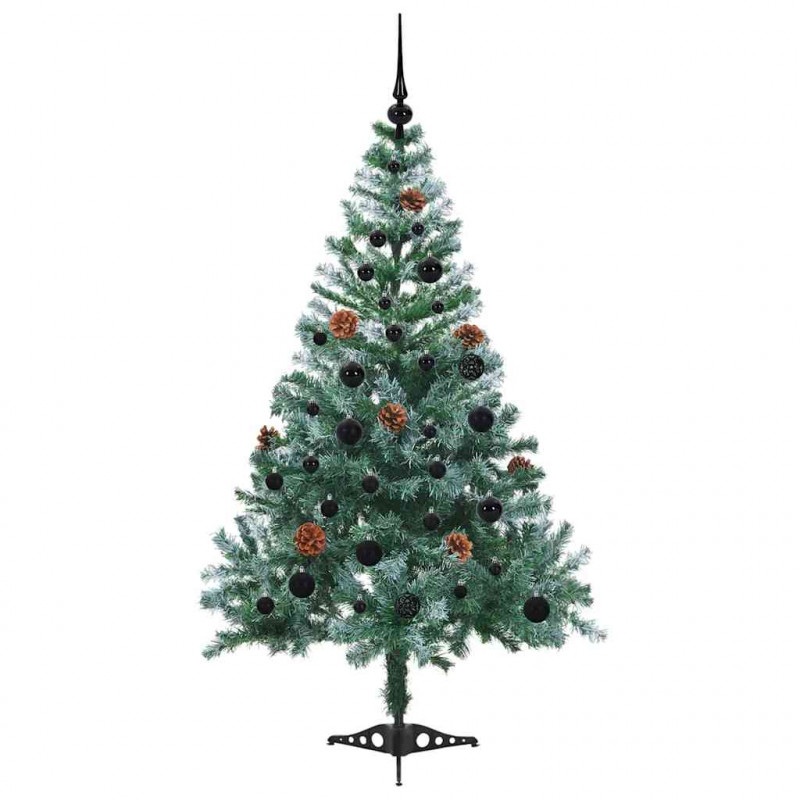 Sztuczna choinka z 150 diodami LED Zielony 150 cm PVC i stal