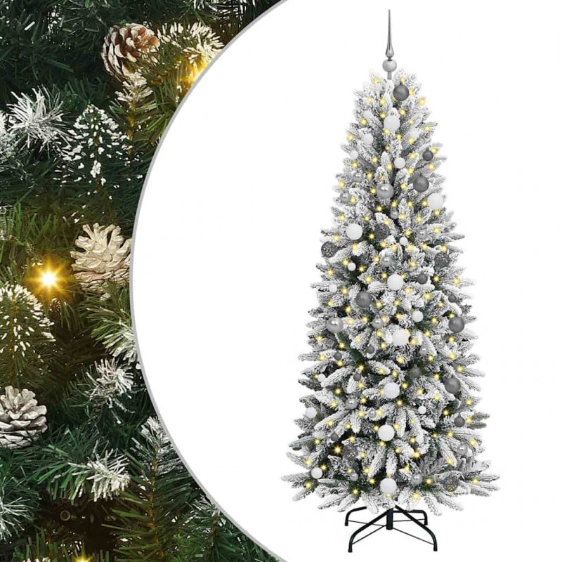 Sztuczna choinka Biały 210 cm PVC, Plastik, Stal i PE