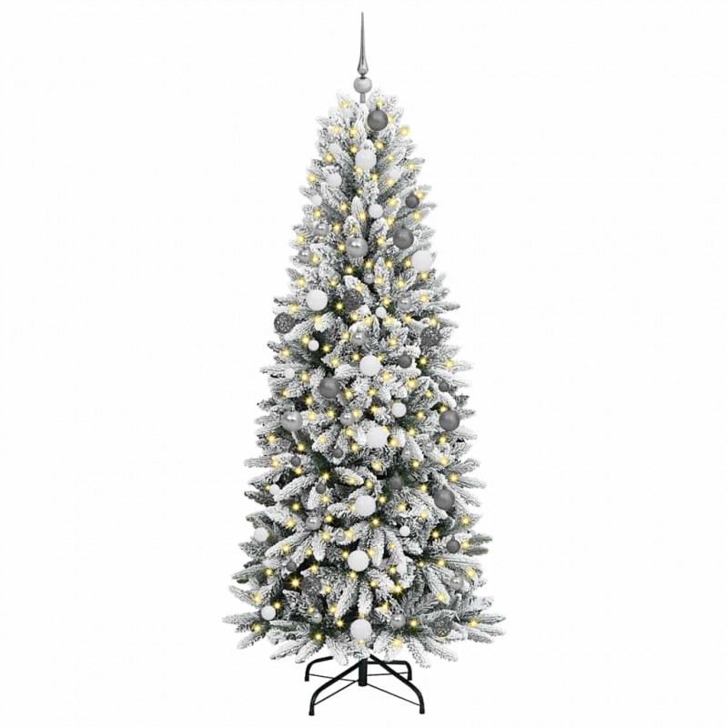 Sztuczna choinka Biały 210 cm PVC, Plastik, Stal i PE