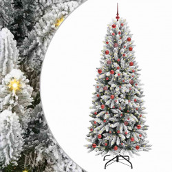 Sztuczna choinka Biały 210 cm PVC, Plastik, Stal i PE