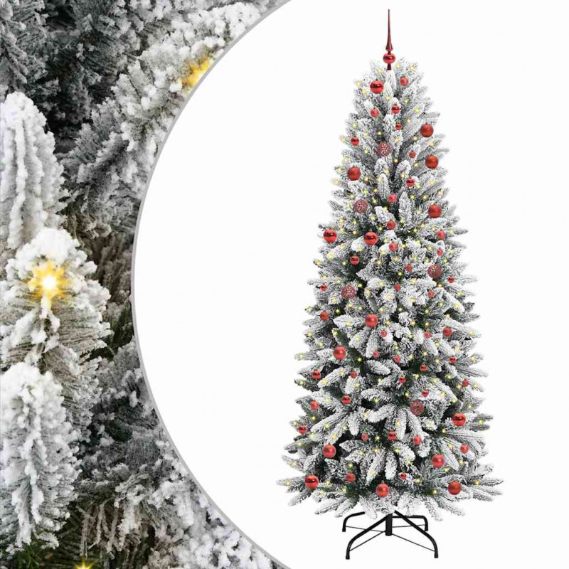 Sztuczna choinka Biały 210 cm PVC, Plastik, Stal i PE