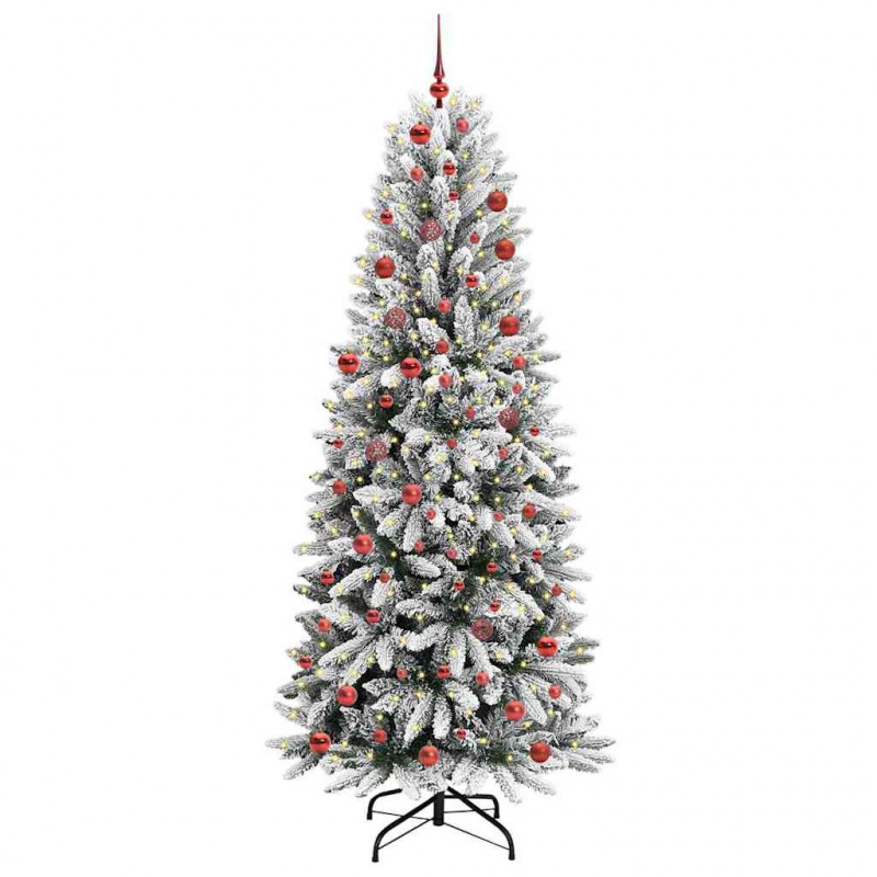 Sztuczna choinka Biały 210 cm PVC, Plastik, Stal i PE