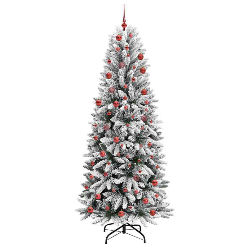 Sztuczna choinka Biały 210 cm PVC, Plastik, Stal i PE