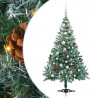 Sztuczna choinka z 150 diodami LED Zielony 150 cm PVC i stal