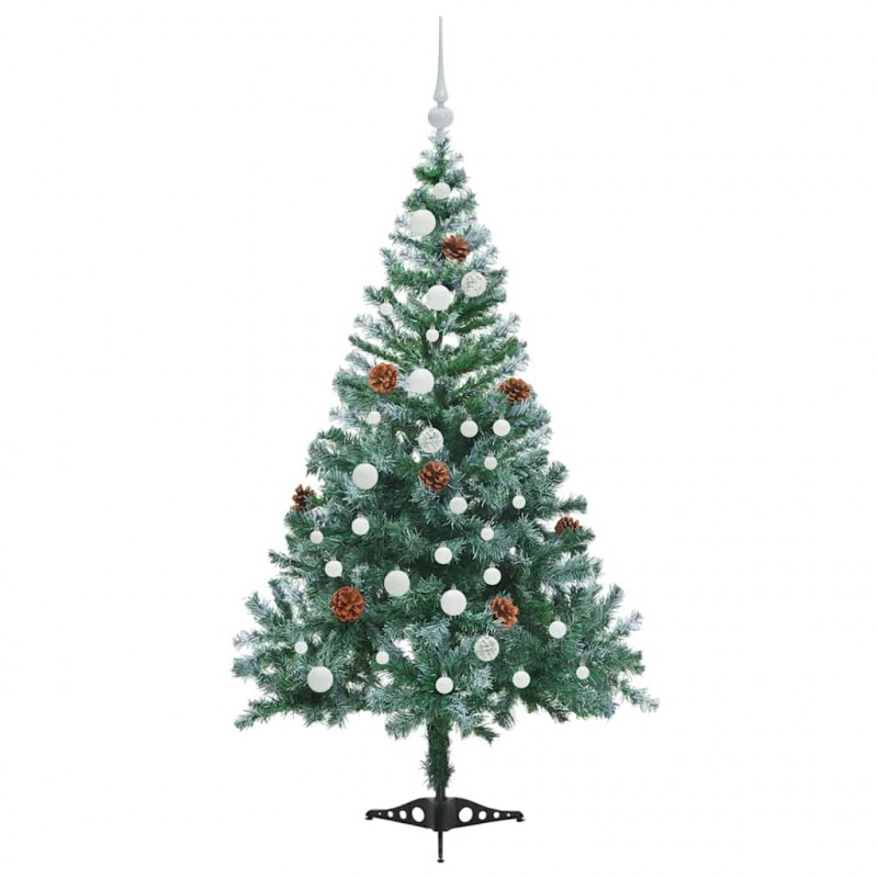 Sztuczna choinka z 150 diodami LED Zielony 150 cm PVC i stal