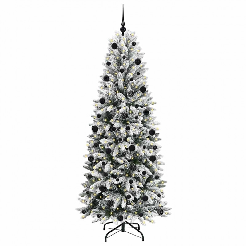 Sztuczna choinka Biały 210 cm PVC, Plastik, Stal i PE