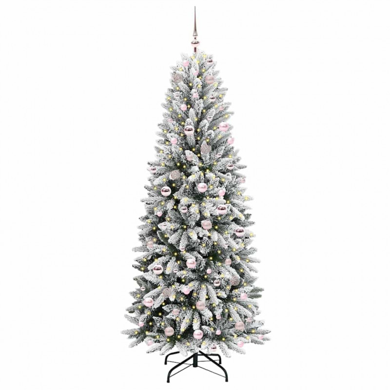 Sztuczna choinka Biały 210 cm PVC, Plastik, Stal i PE