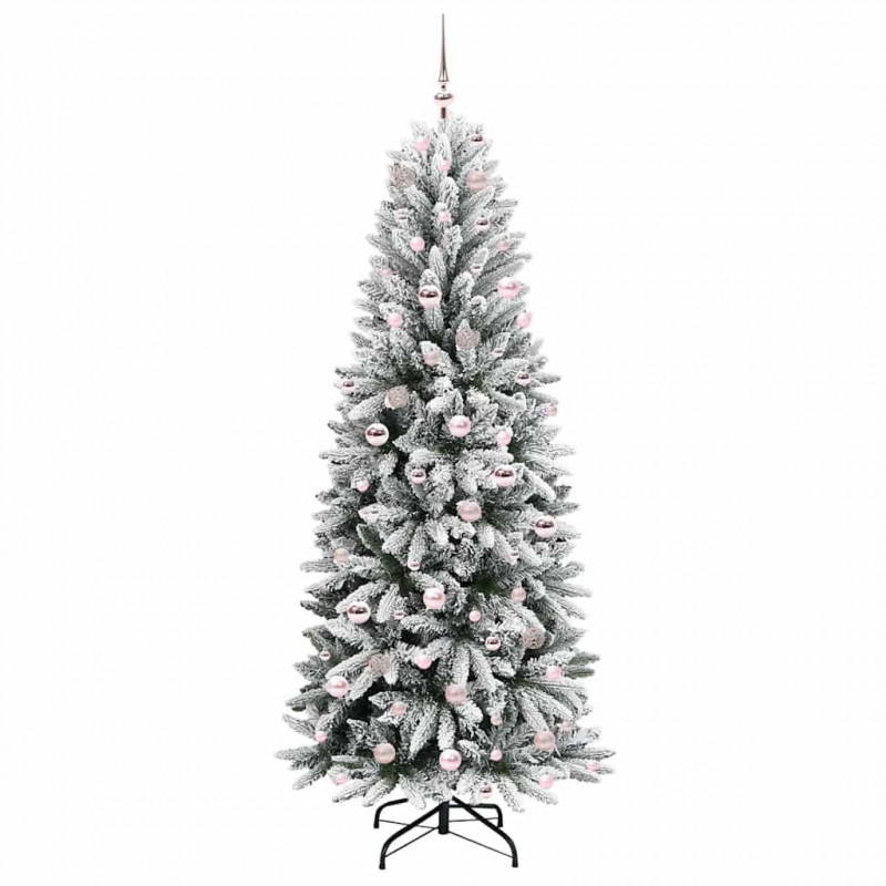 Sztuczna choinka Biały 210 cm PVC, Plastik, Stal i PE