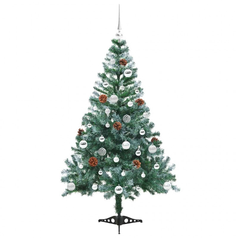Sztuczna choinka z 150 diodami LED Zielony 150 cm PVC i stal
