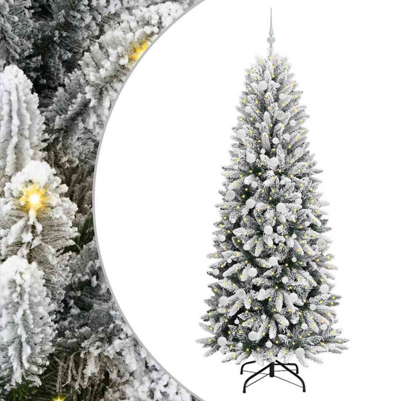 Sztuczna choinka Biały 210 cm PVC, Plastik, Stal i PE