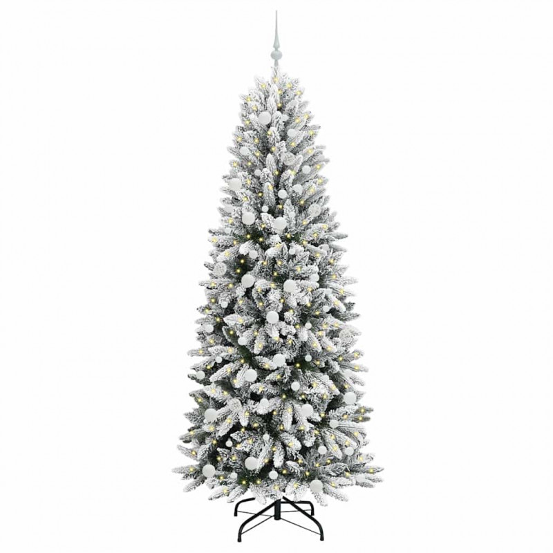 Sztuczna choinka Biały 210 cm PVC, Plastik, Stal i PE