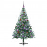 Sztuczna choinka z 150 diodami LED Zielony 150 cm PVC i stal