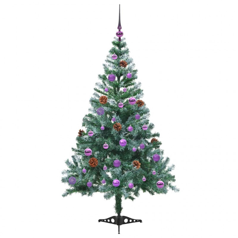Sztuczna choinka z 150 diodami LED Zielony 150 cm PVC i stal