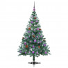 Sztuczna choinka z 150 diodami LED Zielony 150 cm PVC i stal