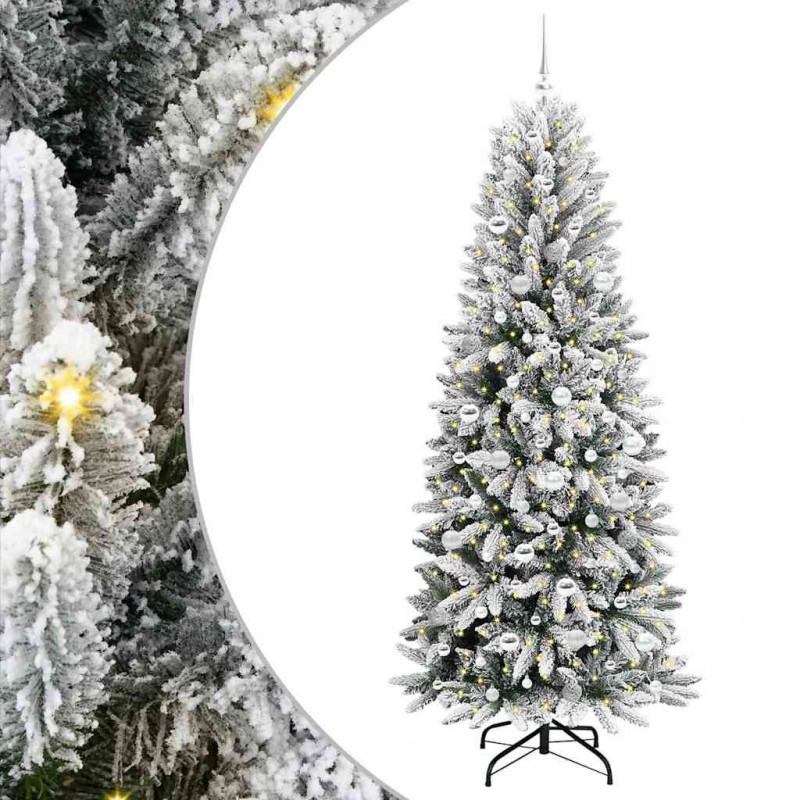 Sztuczna choinka Biały 210 cm PVC, Plastik, Stal i PE