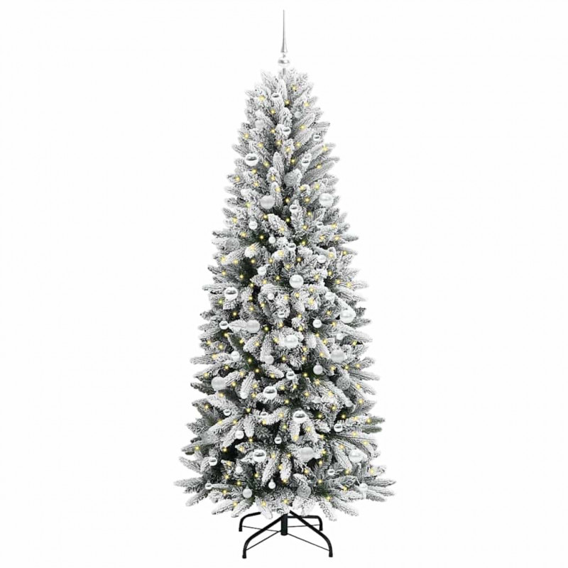 Sztuczna choinka Biały 210 cm PVC, Plastik, Stal i PE