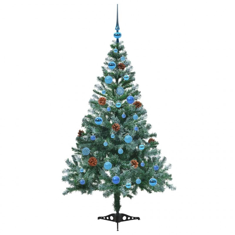 Sztuczna choinka z 150 diodami LED Zielony 150 cm PVC i stal