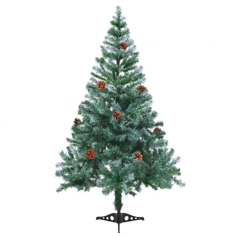 Sztuczna choinka z 150 diodami LED Zielony 150 cm PVC i stal