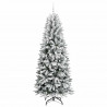 Sztuczna choinka Biały 210 cm PVC, Plastik, Stal i PE