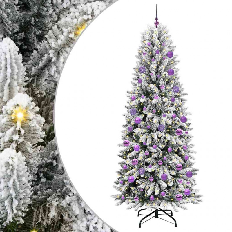 Sztuczna choinka Biały 210 cm PVC, Plastik, Stal i PE