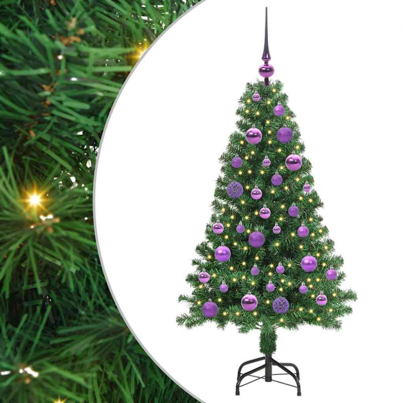 Sztuczna choinka z podstawą Zielony 120 cm PVC i Stal i Plastik