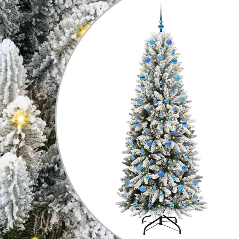 Sztuczna choinka Biały 210 cm PVC, Plastik, Stal i PE