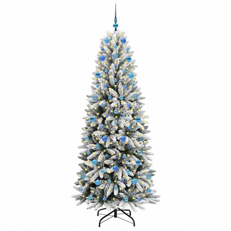 Sztuczna choinka Biały 210 cm PVC, Plastik, Stal i PE