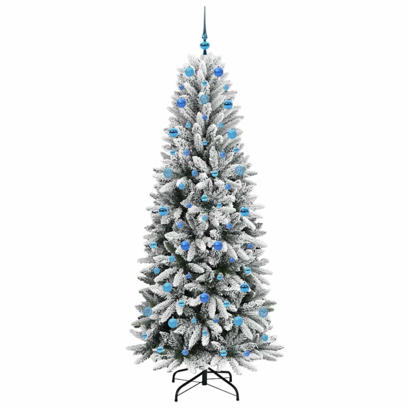 Sztuczna choinka Biały 210 cm PVC, Plastik, Stal i PE