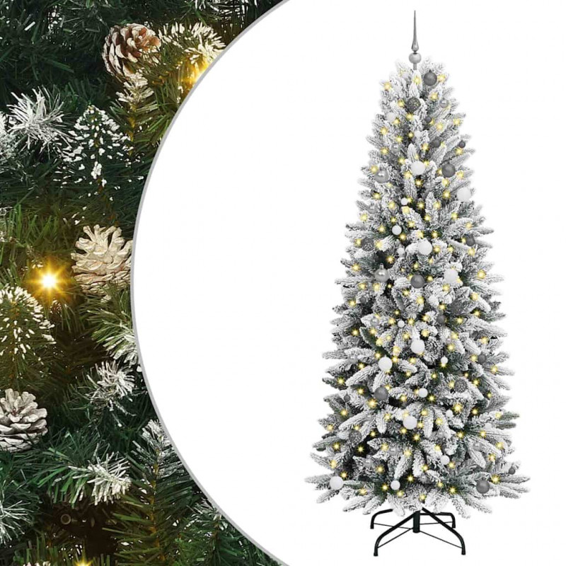 Sztuczna choinka Biały 240 cm PVC, Plastik, Stal i PE