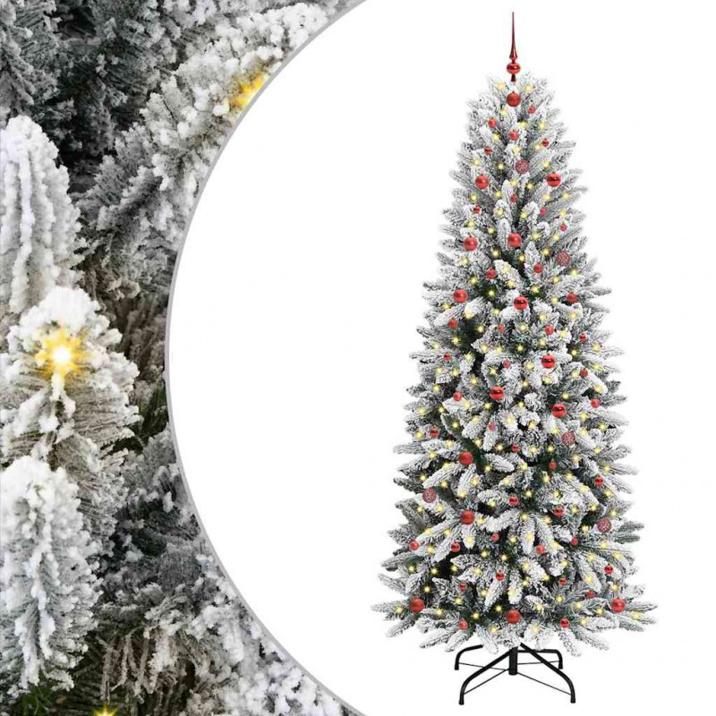 Sztuczna choinka Biały 240 cm PVC, Plastik, Stal i PE