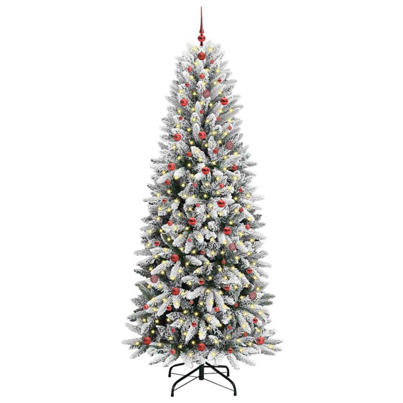 Sztuczna choinka Biały 240 cm PVC, Plastik, Stal i PE