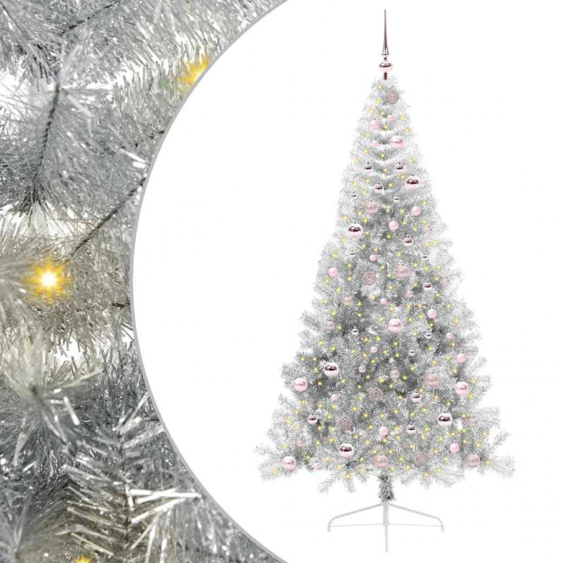 Sztuczna choinka z oświetleniem na Boże Narodzenie 210 cm PET