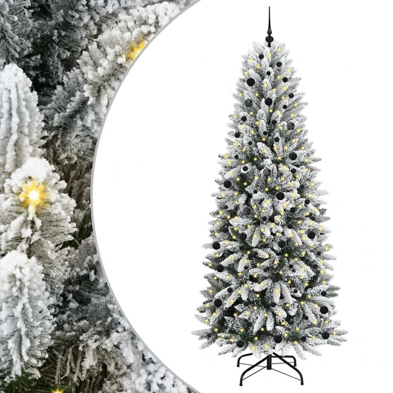 Sztuczna choinka Biały 240 cm PVC, Plastik, Stal i PE