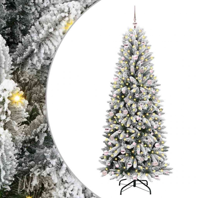 Sztuczna choinka Biały 240 cm PVC, Plastik, Stal i PE