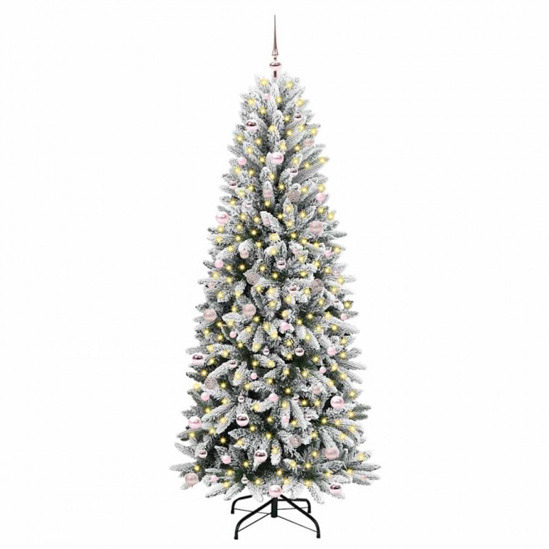 Sztuczna choinka Biały 240 cm PVC, Plastik, Stal i PE