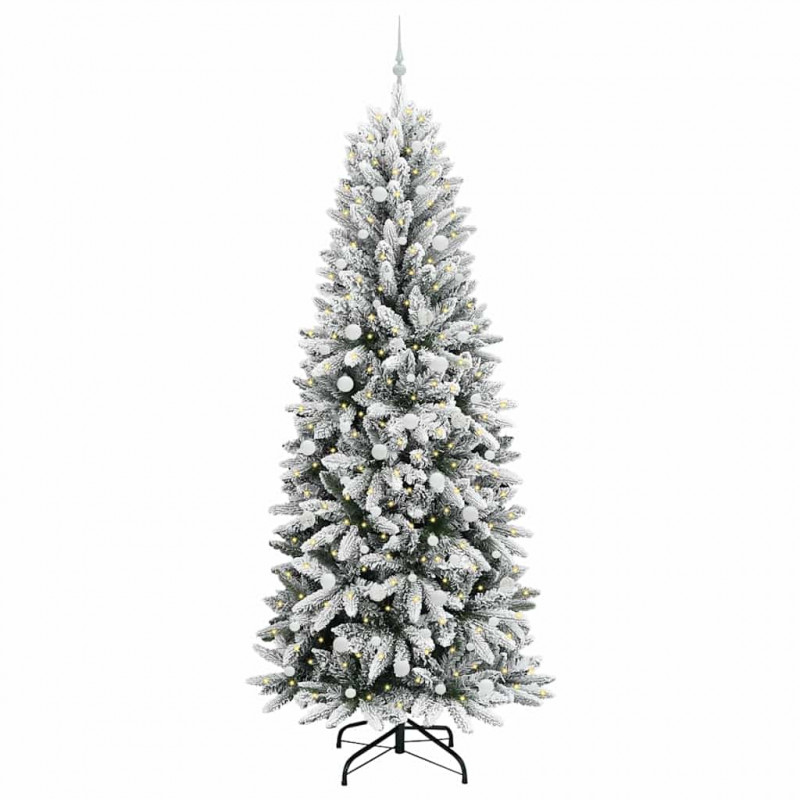 Sztuczna choinka Biały 240 cm PVC, Plastik, Stal i PE