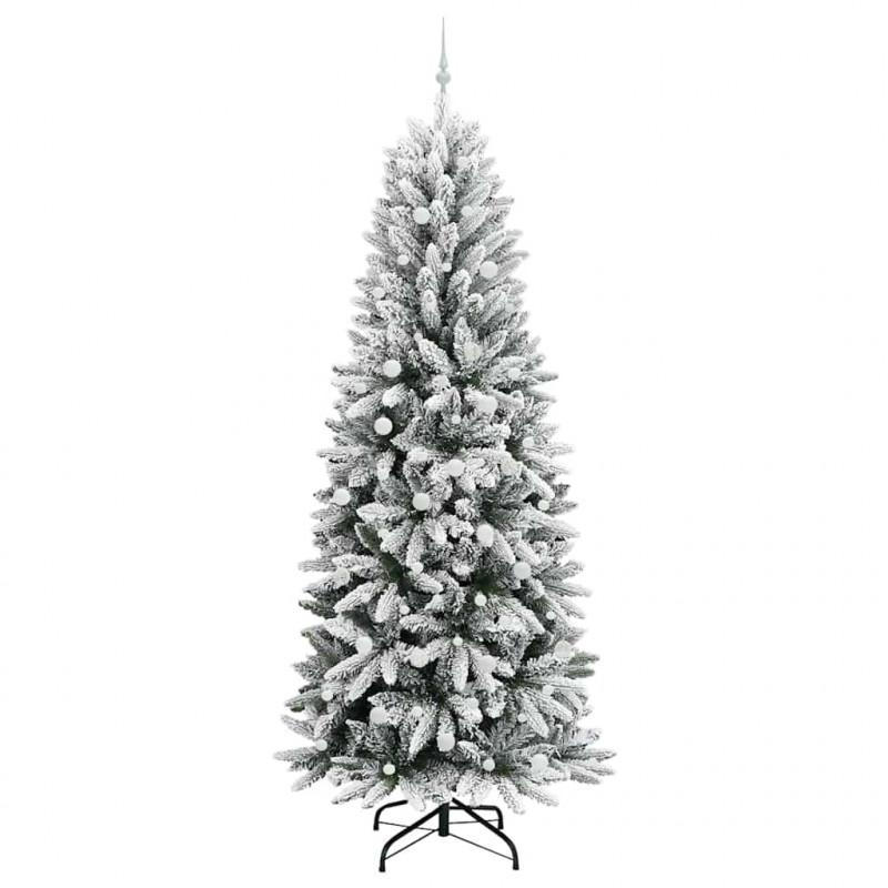 Sztuczna choinka Biały 240 cm PVC, Plastik, Stal i PE